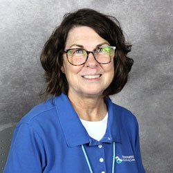 woman with glasses